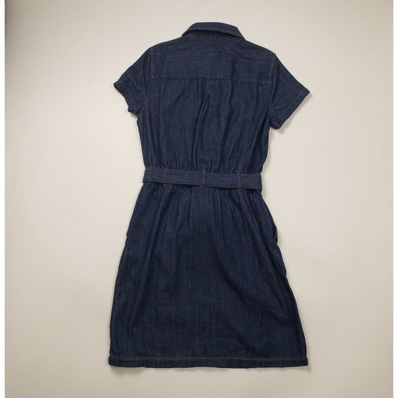 J. Crew Factory Denim Utility Mini Dress in Blue Rinse Size 00 Belted Casual NWT - Picture 14 of 16